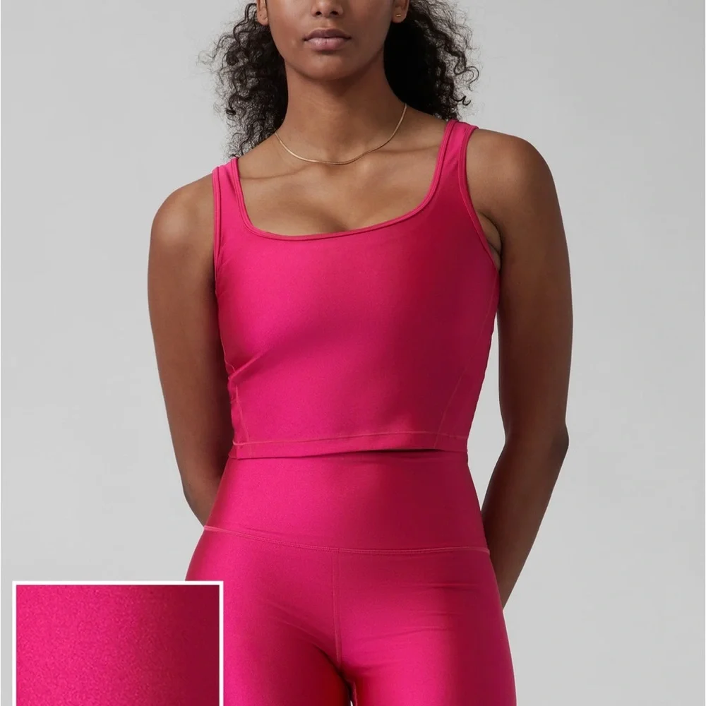 ATHLETA SHANTI SHINE CROP TANK TOP NWT AND NWOT cyclamen - Picture 1 of 4